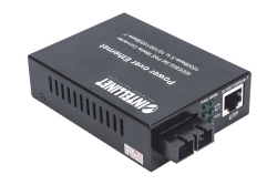 INTELLINET Gigabit PoE + Medienkonverter SC Singlemode 20km
