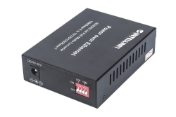 INTELLINET Gigabit PoE + Medienkonverter SC Singlemode 20km