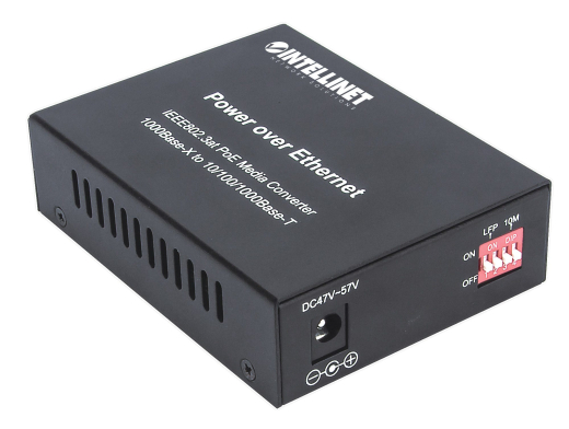 INTELLINET Gigabit PoE + Medienkonverter RJ45 SFP 120km