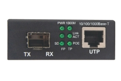 INTELLINET Gigabit PoE + Medienkonverter RJ45 SFP 120km