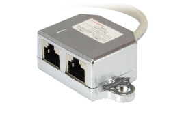 Equip 2-Port Splitter Cat5e RJ45->2xRJ45 FTP St/Bu 0.15m