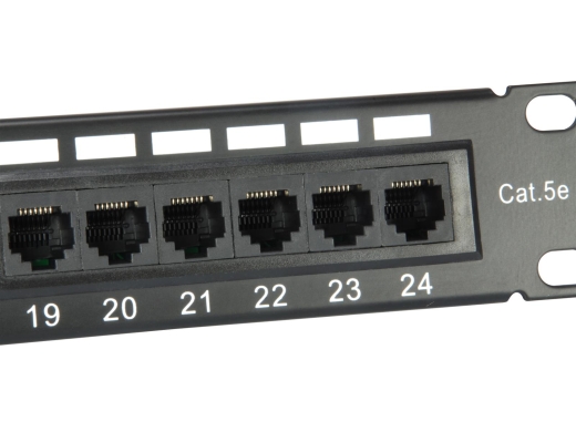 Equip 19 Patchpanel 24xRJ45 Cat5e UTP 1U 100MHz RAL9005