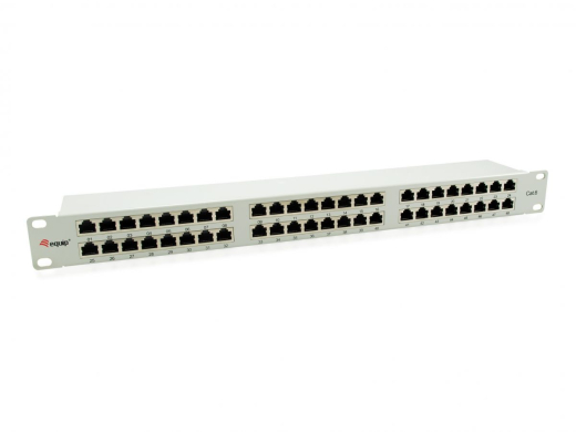 Equip 19 Patchpanel 48xRJ45 Cat6 FTP 1U 250MHz RAL7035