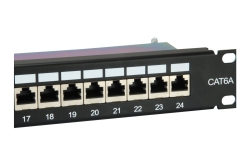 Equip 19 Patchpanel 24xRJ45 Cat6a FTP 1U 500MHz RAL9005