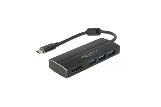 DELOCK Adapter USB3.1 Gen1/C > 3x USB3.0/A + HDMI 4K 30Hz