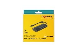 DELOCK Adapter USB3.1 Gen1/C > 3x USB3.0/A + HDMI 4K 30Hz