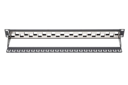 DIGITUS Patchpanel 1HE 24-Port modular geschirmt schwarz