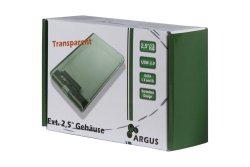 Inter-Tech HDD Gehäuse 2,5 Argus GD-25000 USB 3.0 transpare