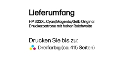 HP 303XL Dreifarbig Tintenpatrone 10ml
