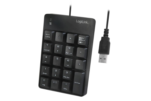 Logilink Keypad mit USB-A Anschluss schwarz