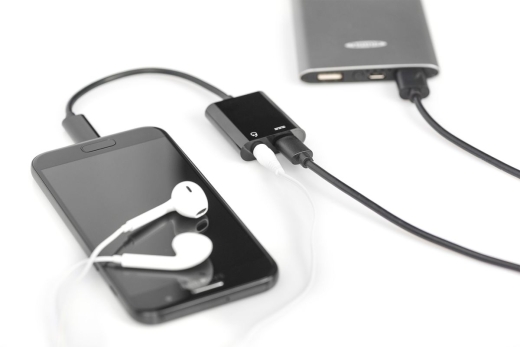 DIGITUS USB 3.1 Verteilerkabel Typ C-Klinke St/Bu/Bu 0.2m sw