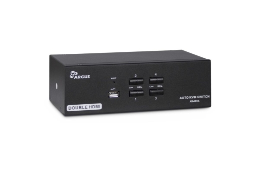 Inter-Tech KVM Switch AS-42HA HDMI, 4 Port, Metall