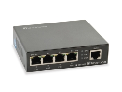 LevelOne PoE+Switch 4xGE PoE 60W unmanaged Metall
