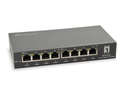 LevelOne PoE+Switch 8xGE PoE 120W unmanaged Metall