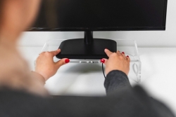 BakkerElkhuizen Monitorständer Q-riser 90 1Stufe transp.