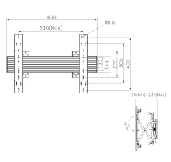 Equip Wandhalterung 37-65/1TFT Popout 1Gelenk 30Kg sw...