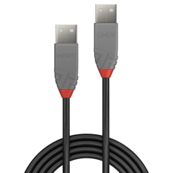 LINDY USB 2.0 Kabel Typ A/A Anthra Line M/M 2m