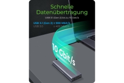 Geh. IcyBox USB 3.1 Typ-C M.2 NVMe SSD Gehäuse extern