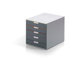 DURABLE Schubladenbox VARICOLOR 5 Fächer Etiketten...