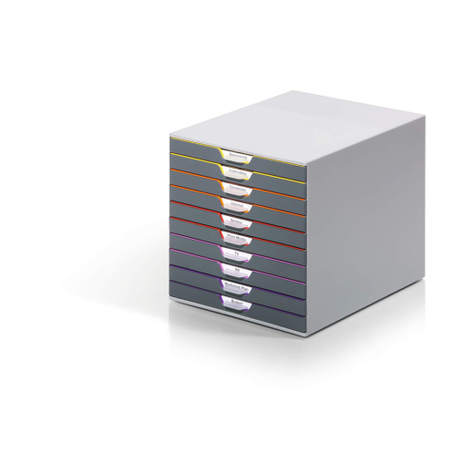 DURABLE Schubladenbox VARICOLOR 10Fächer Etiketten mehrfbg