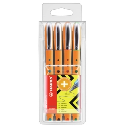 Tintenroller - worker+ - fein - 4er Pack - grün,...