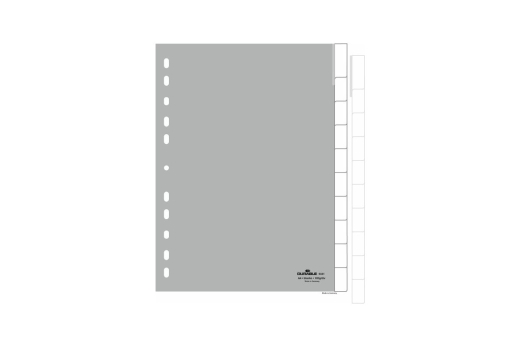DURABLE Blanko-Register PP blanko Taben 10-teilig grau