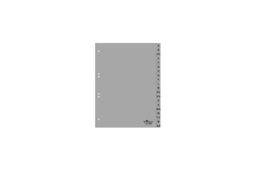 DURABLE A-Z Register A4 20tlg. aus PP volldeck. grau
