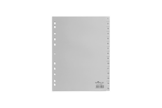 DURABLE Zahlenregister A4 1-15 PP volldeck. grau
