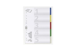 DURABLE Ordnerregister PP blanko/5-fbg f A4 5 Blatt