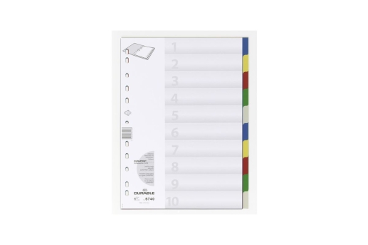 DURABLE Ordnerregister PP blanko/2x5fbg f 10 Blatt