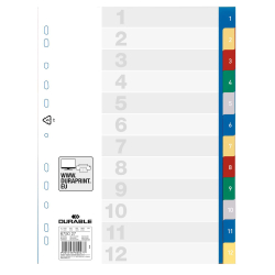 DURABLE Zahlenregister PP 1-12 farbig 12Bl