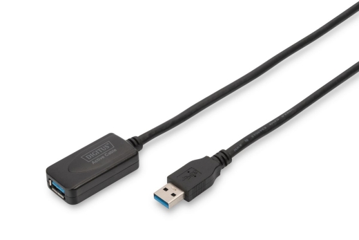 DIGITUS USB 3.0 Verlängerungskabel aktiv A -A St/Bu 5.0m sw