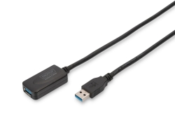 DIGITUS USB 3.0 Verlängerungskabel aktiv A -A St/Bu 5.0m sw