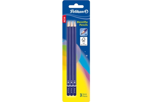 Pelikan Bleistifte GP2B/3/B Härtegrad 2B 3er Blister