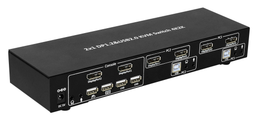 Techly KVM Switch, 4 Port, Display Port 1.2