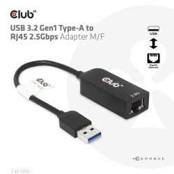 Club3D Adapter USB 3.2 Typ A > RJ45 2.5Gb retail