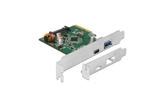 DELOCK PCI Expr. Card > 1x USB-C + 1x USB-A USB3.1 Gen 2