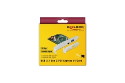 DELOCK PCI Expr. Card > 1x USB-C + 1x USB-A USB3.1 Gen 2