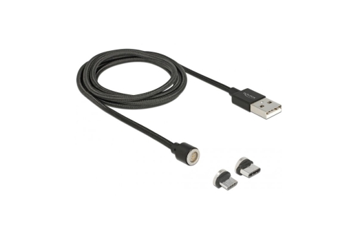 DELOCK Lade-/Datenkabelset magnetisch USB > Micro-B/USB-C