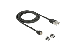 DELOCK Lade-/Datenkabelset magnetisch USB > Micro-B/USB-C