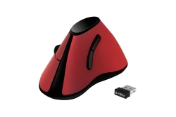 Logilink Maus, ergonomisch vertikal, Funk 2.4 GHz, rot