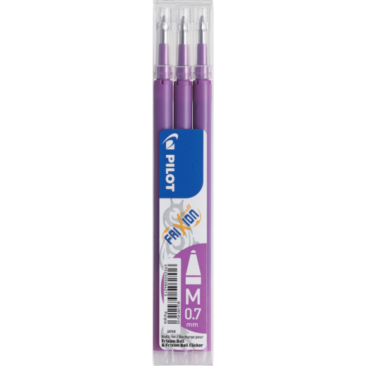 Tintenrollermine FriXion BLS-FR7 - 0,4 mm, lila, 3er Pack