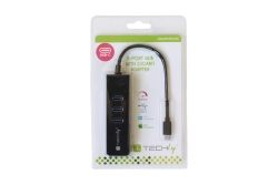 Techly USB 3.0 Adapter a. Gigabit Ethernet m. 3Port USB3.0 s