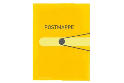 Herlitz Gummizugmappe A4 PP Postmappe transparent gelb
