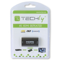 Techly HDMI2.0 Repeater, 4K, Signal Verstärker, 40m