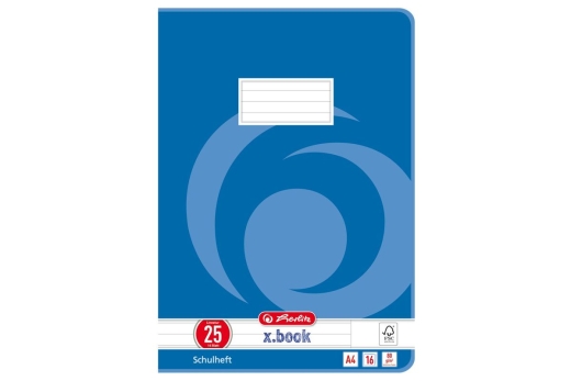 Herlitz Hefte x.book A4/16 Lin.25 FSC Mix