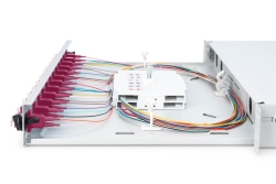 DIGITUS LWL Spleißbox 1HE bestückt 12x LC DX OM4 grau