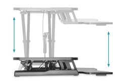 DIGITUS Schreibtischaufsatz verstellbar 95x61x11-46cm schw.