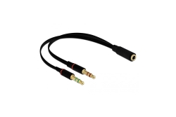 DELOCK Klinkenadapter 3,5mm -> 2x 3,5mm Bu/St 0.20m