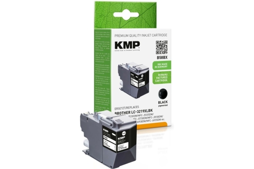 KMP Patrone Brother LC3219XLBK black 3000 S. B58BX refilled